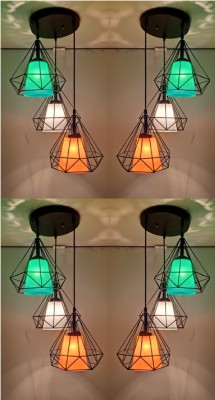 Arus Arus_Thali-3_light-Diamond-200-Orange-White-Green-PO4 Pendants Ceiling Lamp(Orange, White, Green)