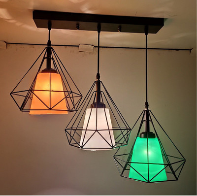 PR Prashant Pendant Lamp Ceiling Lamp(Orange, White, Green)