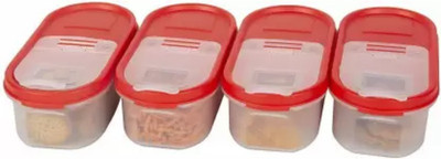 Flipkart SmartBuy Plastic Utility Container  - 525 ml(Pack of 4, Red)