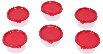 Cutting EDGE Polypropylene Grocery Container  - 225 ml(Pack of 6, Red)