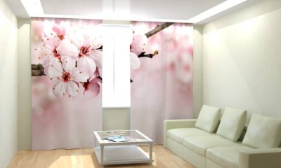 RISKY FAB 214 cm (7 ft) Polyester Room Darkening Door Curtain (Pack Of 2)(Floral, Light Pink)