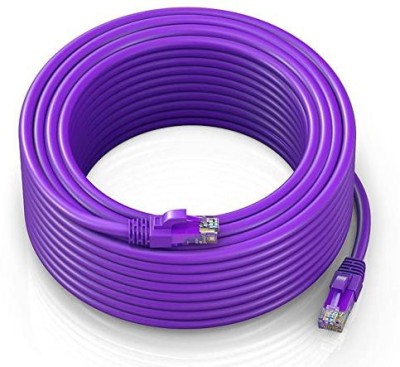 Tech-X LAN Cable 20 m Cat6A RJ45 Lan Wire Patch Cord Faster Than Cat6/Cat5e/Cat5 CablePurple(20 Meter)(Compatible with PCs, computer servers, printers, routers, switch boxes, Purple, One Cable)