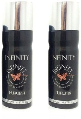 NUROMA Infinity Pour Femme Deodorant pack of 02 Body Spray  -  For Men & Women(400 ml, Pack of 2)