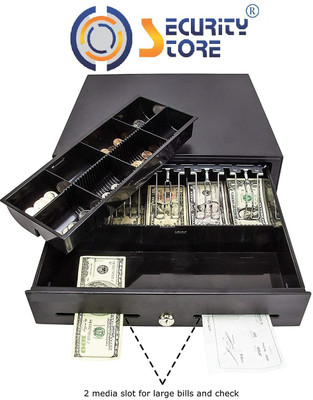 Security Store 13 Compartments METAL CASH DRAWER(Black)