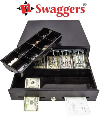 SWAGGERS 13 Compartments Metal Cash drawer(Black)