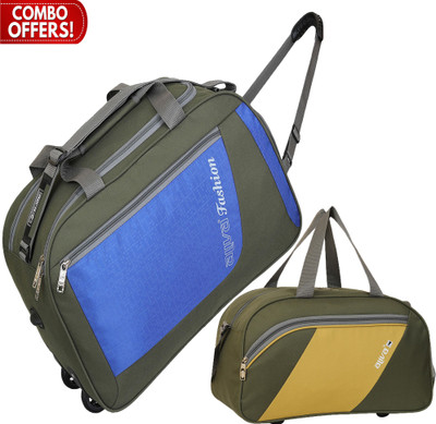 Blue Star Luggage travel (Expandable) 1131 Wheel Duffle Bag + 1150 Hand Duffle Bag Combo of 2 High-Quality Duffel With Wheels (Strolley)