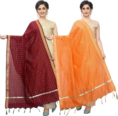 Odhany Poly Chanderi Checkered Women Dupatta