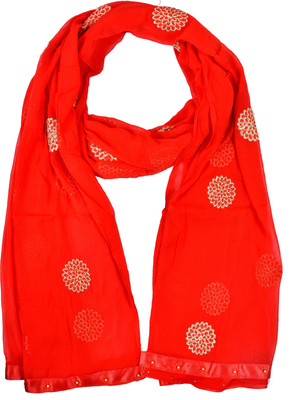 WHITEHEAVEN Chiffon Embroidered Women Dupatta