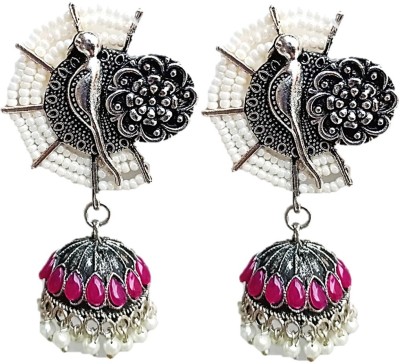Muccasacra Antique collection Webbing of beads Tribal wear Beads Alloy, Stone, Metal Stud Earring