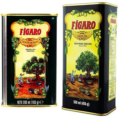 FIGARO OLIVE OIL 200ML AND 500 ML (PACK OF 2) Olive Oil Tin(2 x 350 ml)