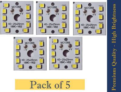 SG Flash High Brightness (Pack of 10) 9w MCPCB Led Raw Material For Led Bulb Light Electronic Components Electronic Hobby Kit