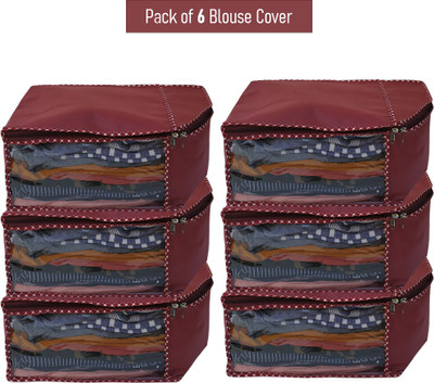 SH NASIMA 6 Blouse Covers Non Woven Blouse Bag With Transparent Window Maroon Less Pack Of 6(Maroon)