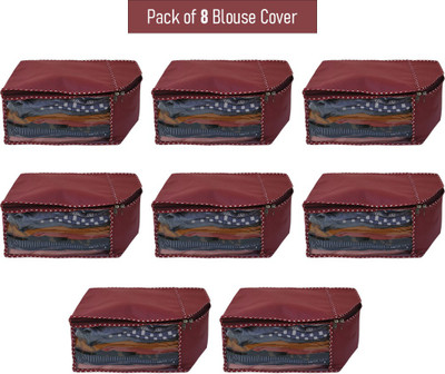 SH NASIMA 8 Blouse Covers Non Woven Blouse Bag With Transparent Window Maroon Less Pack Of 8(Maroon)