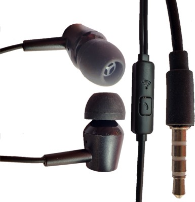 ANJO Wired Earphones with Mic, 3.5mm Jack, Noise Cancelling, One-Button Remote. Wired Headset(Black, In the Ear)