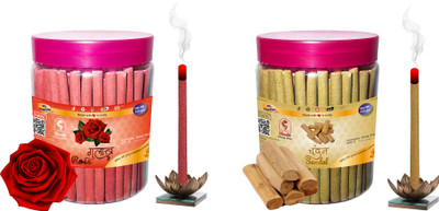 Shankh Rose & Sandal (Chandan) Dhoop Stick Pack of 300 gram (150 + 150) Fragrances Rose, Sandal (Chandan)(150 g, Set of 2)