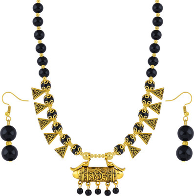 Paola Alloy Black Jewellery Set(Pack of 1)