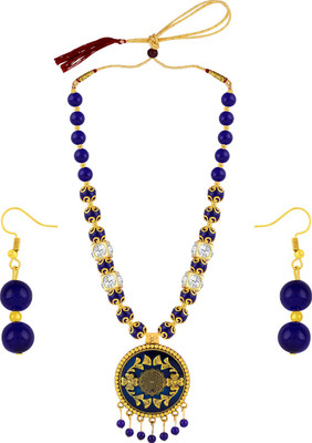 NM CREATION Alloy Blue Jewellery Set(Pack of 1)