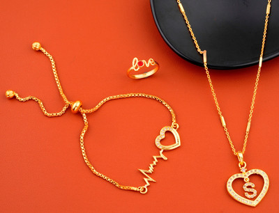 Bright STYLE Alloy Gold-plated Gold Jewellery Set(Pack of 2)
