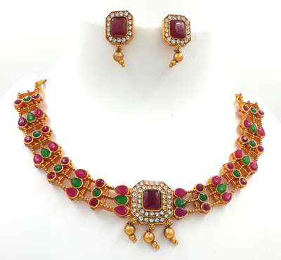 Anujeet Fashion Hub Copper Multicolor Jewellery Set(Pack of 1)