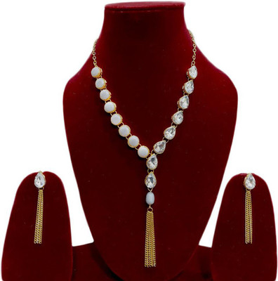 Varniraj enterprise Alloy Gold-plated Grey Jewellery Set(Pack of 1)