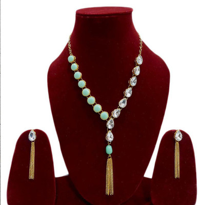 Varniraj enterprise Alloy Gold-plated Green Jewellery Set(Pack of 1)