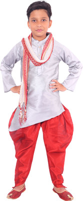 FMSE Boys Festive & Party Kurta and Dhoti Pant Set(Silver Pack of 1)