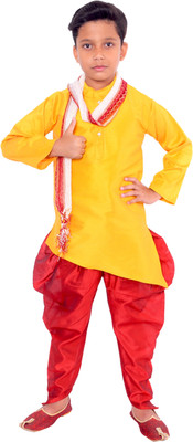 FMSE Boys Festive & Party Kurta and Dhoti Pant Set(Silver Pack of 1)
