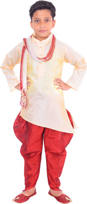 FMSE Boys Festive & Party Kurta and Dhoti Pant Set(Silver Pack of 1)