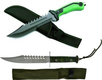 Balavee PC-56 and GV-890 Set of 2 Multi Tool, Fixed Blade Knife, Pocket Knife, Survival Knife, Campers Knife