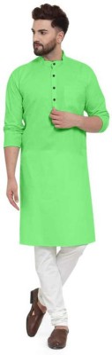 GOLORY Men Solid Straight Kurta(Green)