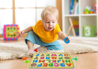 SHALAFI ABCD Alphabet matching toy board Wooden Jigsaw Puzzle Blocks Book Read & Learn(Brown, Multicolor)