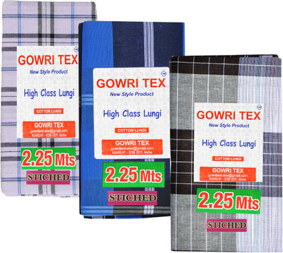 GOWRI TEX Checkered Multicolor Lungi