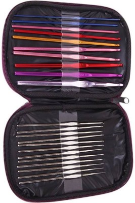 SELMEZ Crochet Knitting Needles Hook for Sewing Craft Sweater Woolen Cloth Yarn 22pcs Hand Sewing Needle(Crochet Needle 0.50Mm to 6.5Mm Pack of 22)