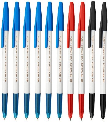 Reynolds Fountain Pen Ball Pen(Pack of 10, Blue, Red, Black)