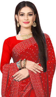 vishnu laxmi creation Printed Bollywood Art Silk Saree(Red)