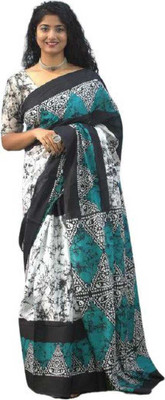 NIKHILAM Printed Handloom Pure Cotton Saree(Multicolor)