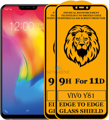 SUNSHINE Edge To Edge Tempered Glass for Vivo Y81(Pack of 2)