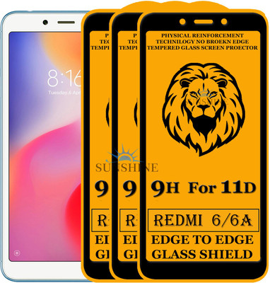 SUNSHINE Edge To Edge Tempered Glass for Mi Redmi 6(Pack of 3)