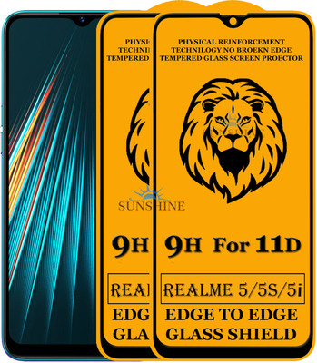 SUNSHINE Edge To Edge Tempered Glass for REALME 5I(Pack of 2)