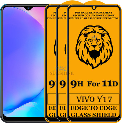 SUNSHINE Edge To Edge Tempered Glass for VIVO Y17(Pack of 3)