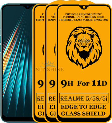 SUNSHINE Edge To Edge Tempered Glass for REALME 5I(Pack of 3)