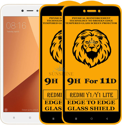 SUNSHINE Edge To Edge Tempered Glass for Mi Redmi Y1 Lite(Pack of 2)
