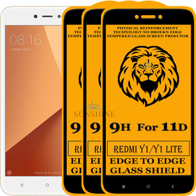 SUNSHINE Edge To Edge Tempered Glass for Mi Redmi Y1 Lite(Pack of 3)
