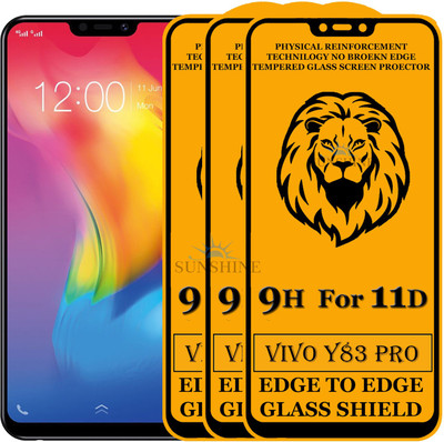 SUNSHINE Edge To Edge Tempered Glass for VIVO Y83 PRO(Pack of 3)