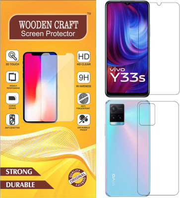 wooden craft Front and Back Screen Guard for vivo Y33s {Flexible}, V2109, Y33s(Pack of 2)