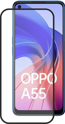Classy Technobite Edge To Edge Tempered Glass for Oppo A55 (4G) (Black) Premium Screen Protector Guard, 9H Hardness with Easy Self Installation Kit(Pack of 1)