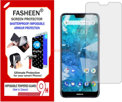 Fasheen Tempered Glass Guard for NOKIA TA-1097 (NOKIA 7.1) (Flexible Shatterproof)(Pack of 1)