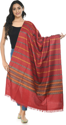 manra Wool Woven Women Shawl(Maroon)