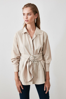 75% OFF on Trendyol Women Solid Casual White Shirt 75% OFF on Trendyol Women Solid Casual White Shirt