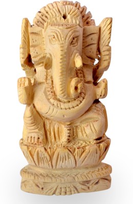 Ganesh Handicraft Neem Wooden Ganesha| Ganesh |Ganpati Statue For Pooja Use Size 3.5 Inch Decorative Showpiece  -  7 cm(Wood, Brown)